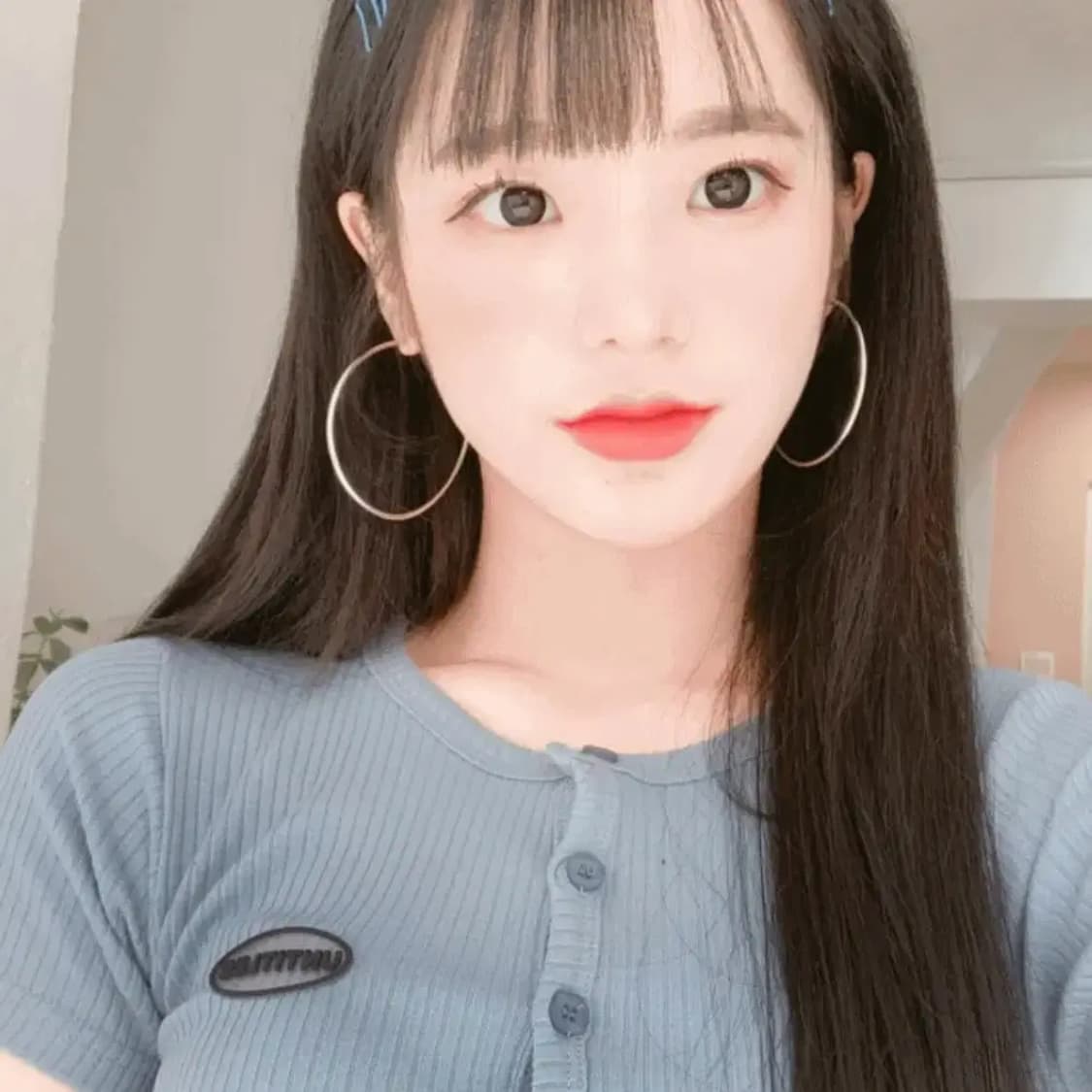 믹스엑스믹스 크롭 니트 가디건 하늘색 소라 상품이미지3