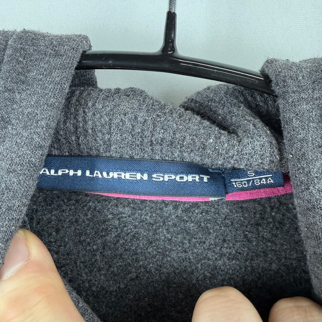 (S) 랄프로렌 스포츠 우먼스 핑크포니 후드집업 차콜 상품이미지3