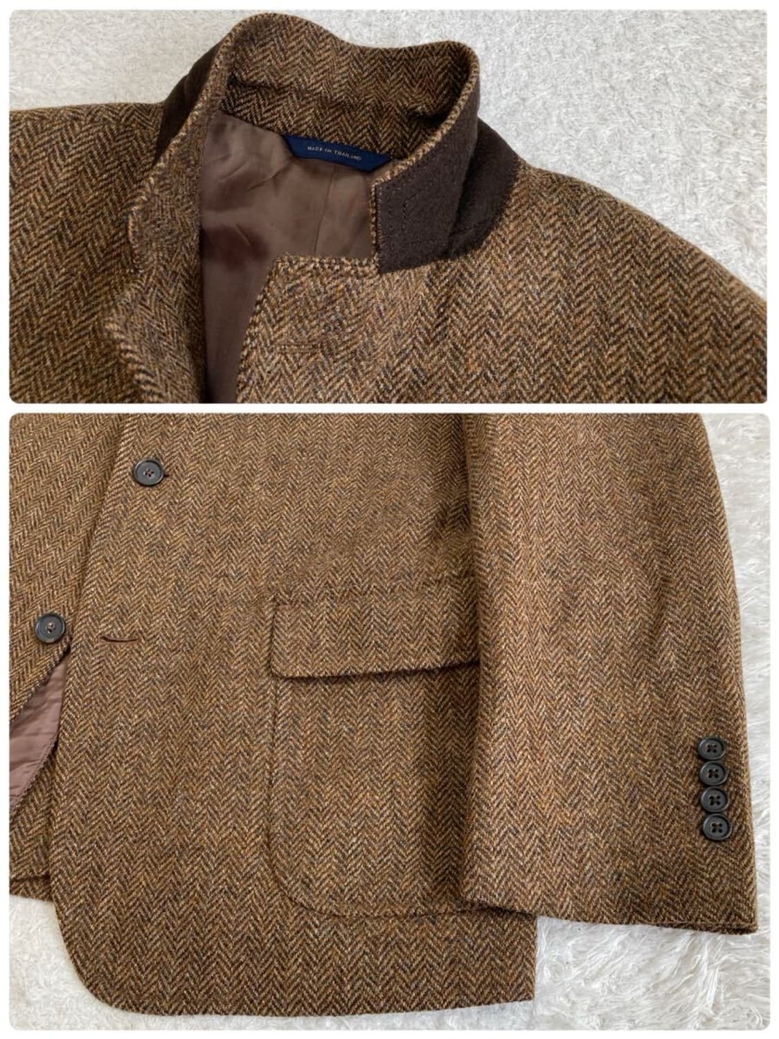브룩스브라더스 브라운 헤링본 트위드 자켓 상품이미지5