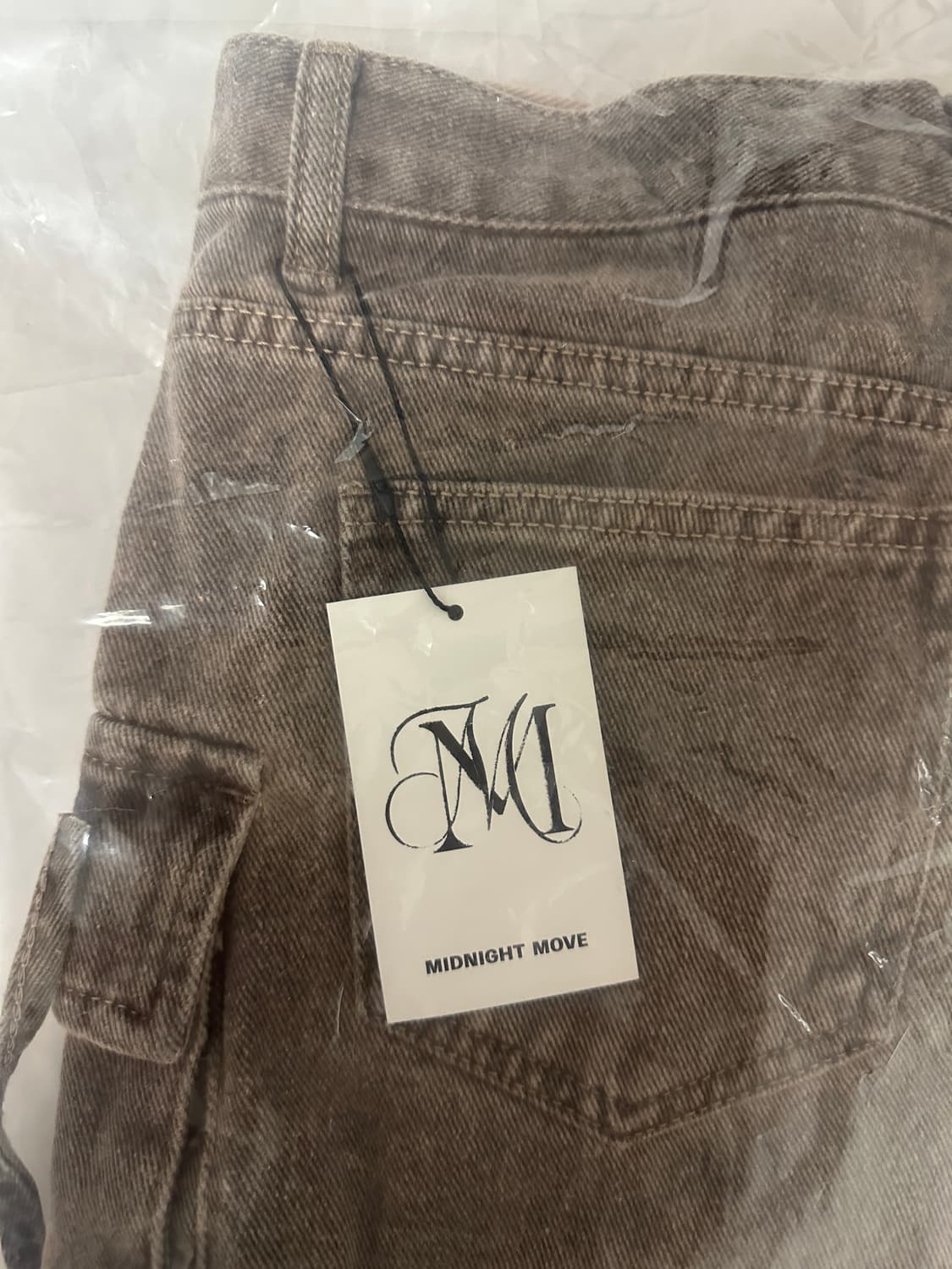 미드나잇무브 pk 워싱 카고 스커트 베이지 S 새상품 ( 품절사이즈 상품이미지4