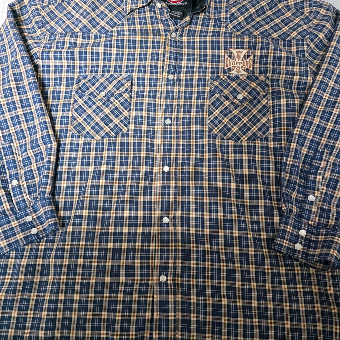 [2XL] 빈티지 WCC 웨스트 코스트 차퍼스 체크 셔츠 오렌지 베이스 상품이미지2