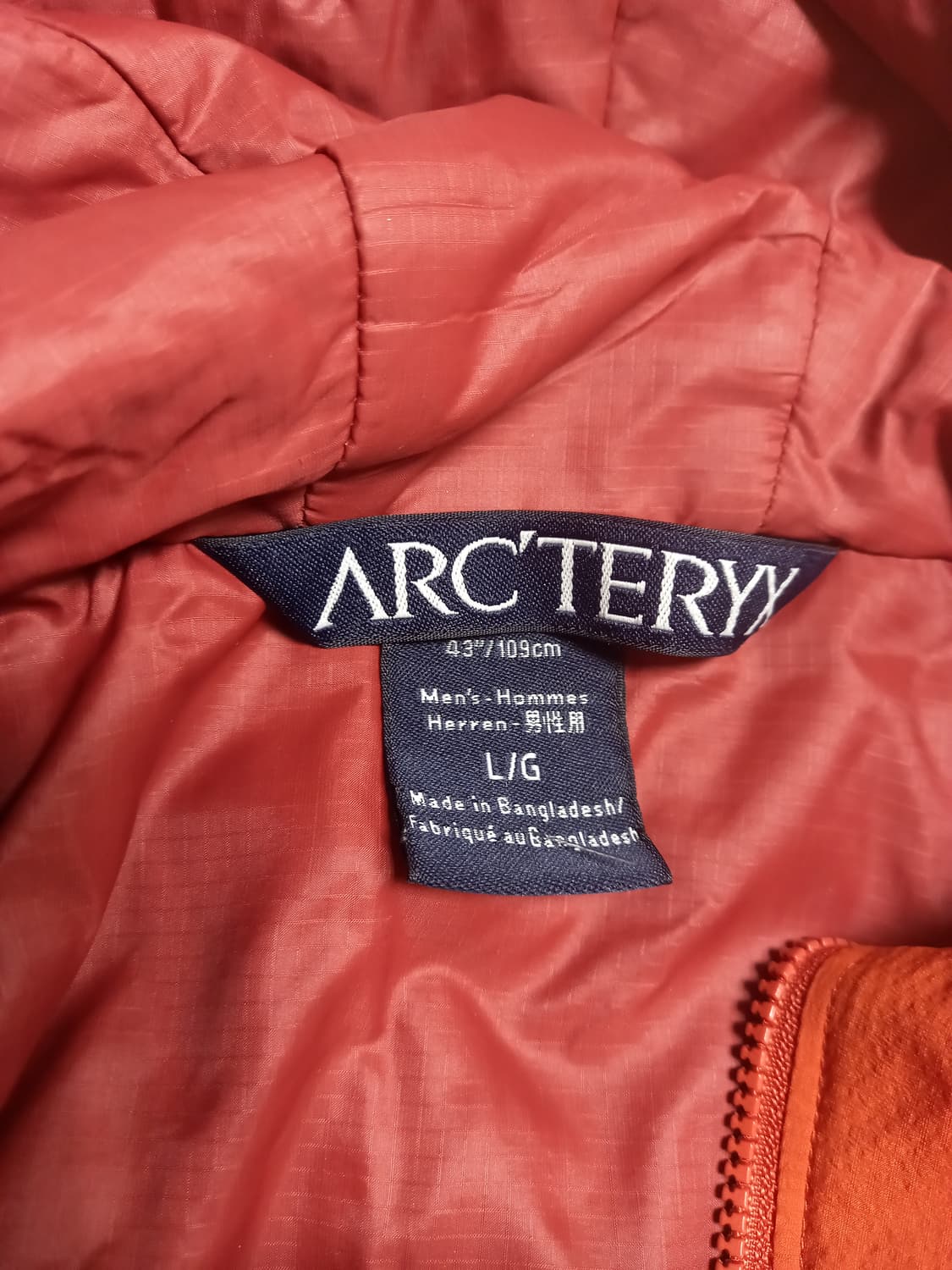 아크테릭스 아톰 후디 오렌지  L(실용105) 상품이미지3