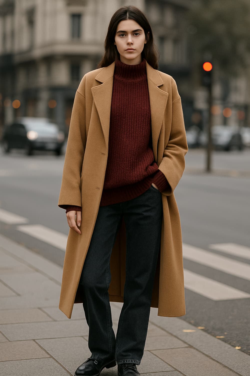 지오송지오 분위기미친 와이드소매 브릭와인 니트 95 상품이미지2