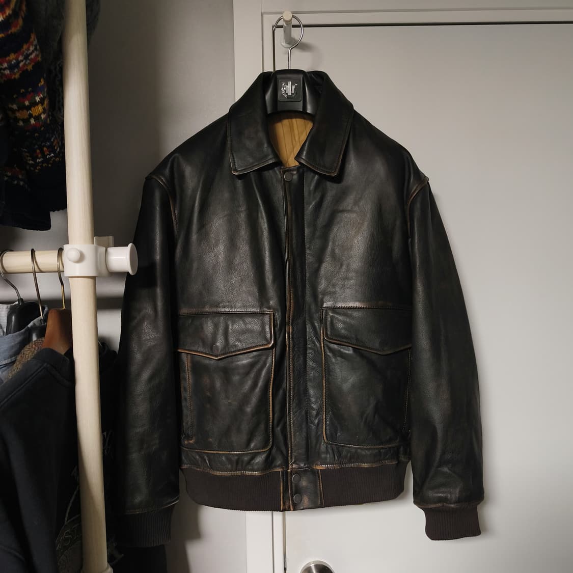 [M] 자라 A2 가죽 자켓 (소가죽) 상품이미지7