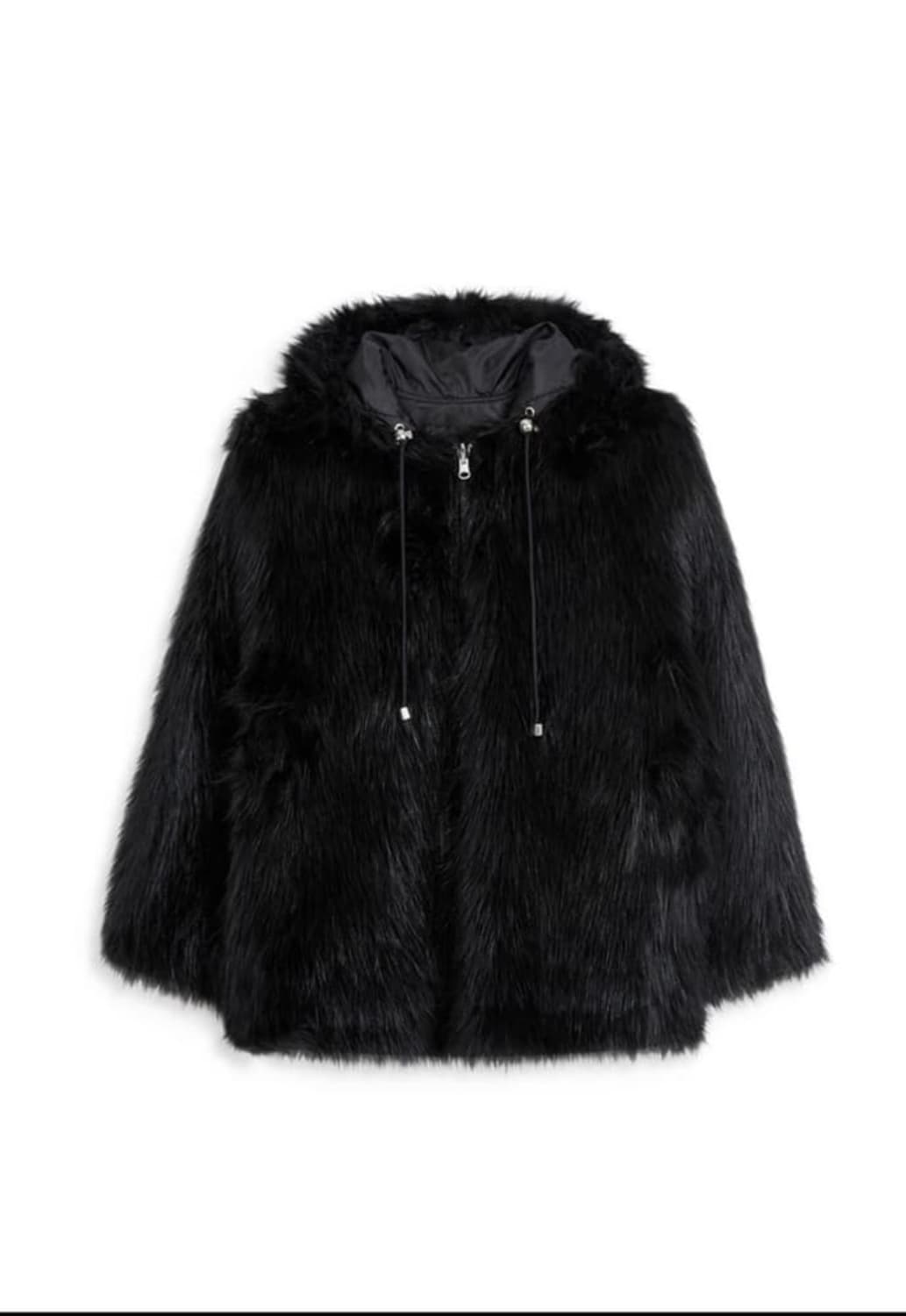 REVERSIBLE FAUX FUR HOOD JACKET, BLACK 상품이미지1