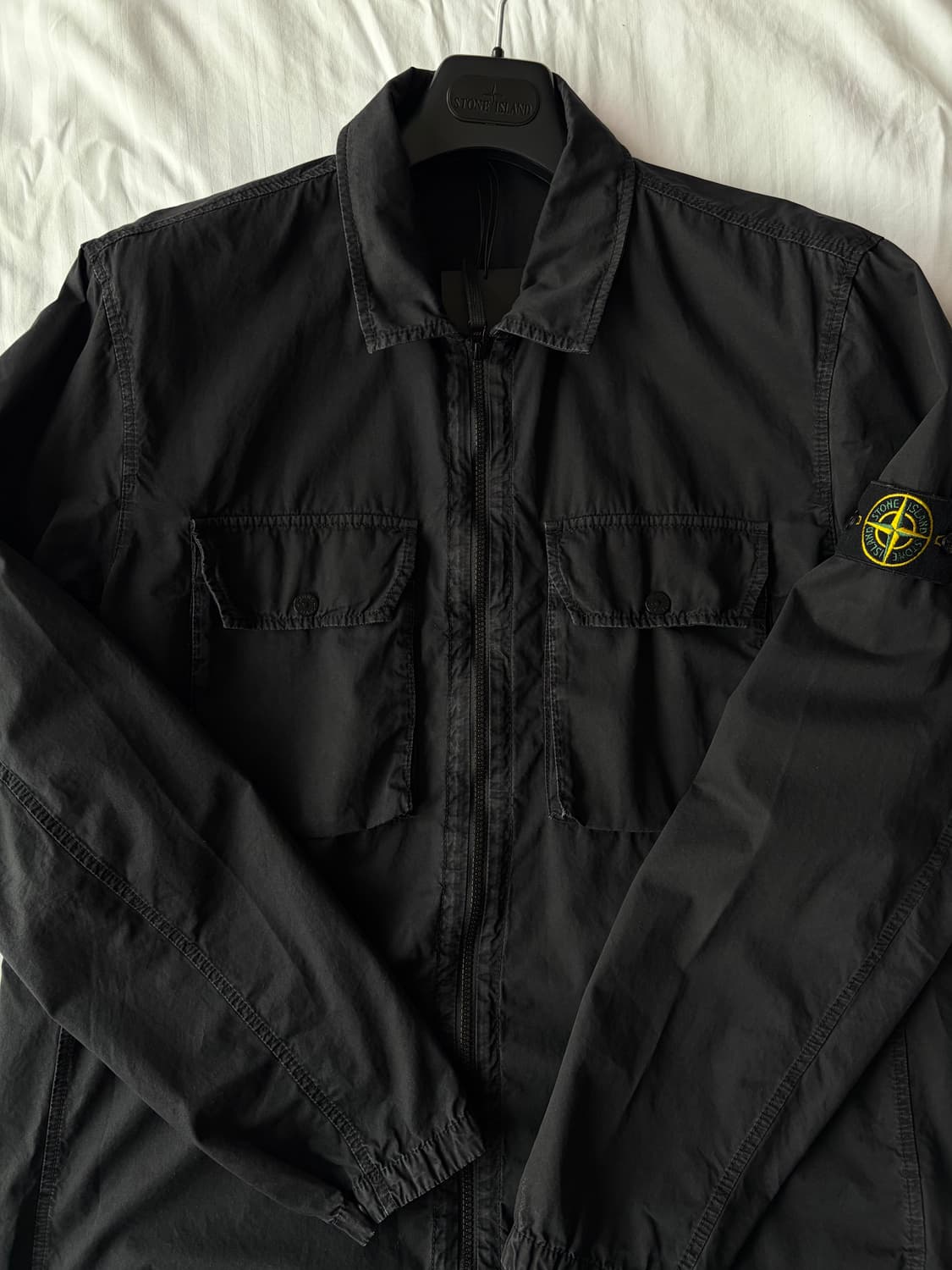 [XXL]스톤아일랜드 21FW올드이펙트 113WN 오버셔츠 블랙 상품이미지3