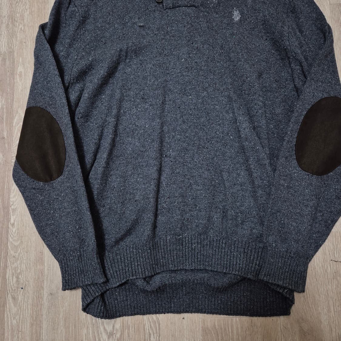 US 폴로 아센 숄카라 엘보우패치 니트 스웨터 XL(105) 상품이미지3
