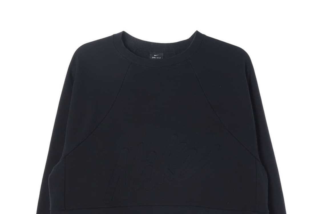 나이키 드라이핏 엠보 빅로고 크롭 맨투맨 블랙 XL 상품이미지3