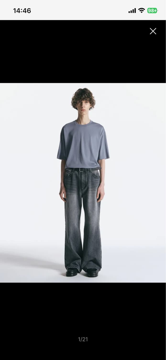 인사일런스 CALIK 로우 웨이스트 와이드 진 ASH GREY 상품이미지2