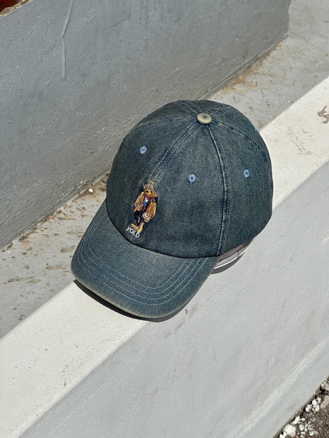 [F] 폴로 랄프로렌 베어 곰돌이 데님 볼캡 모자 상품이미지2