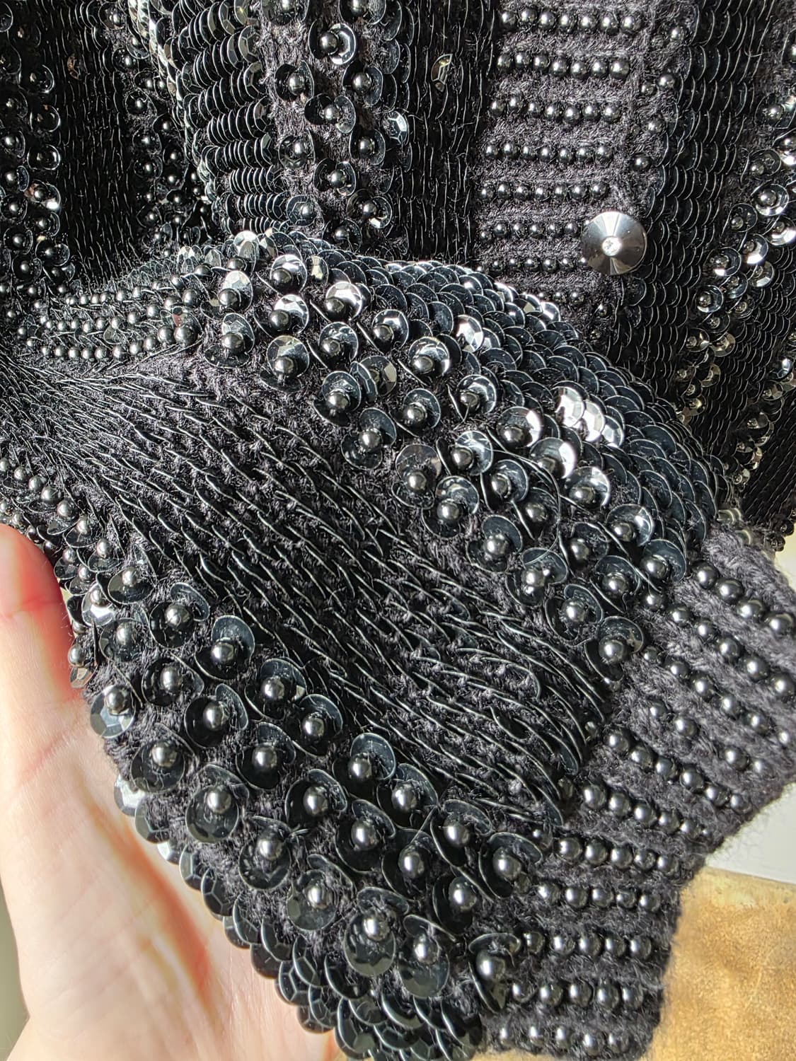 블랙 스팽글 시퀸 울 가디건 상품이미지3