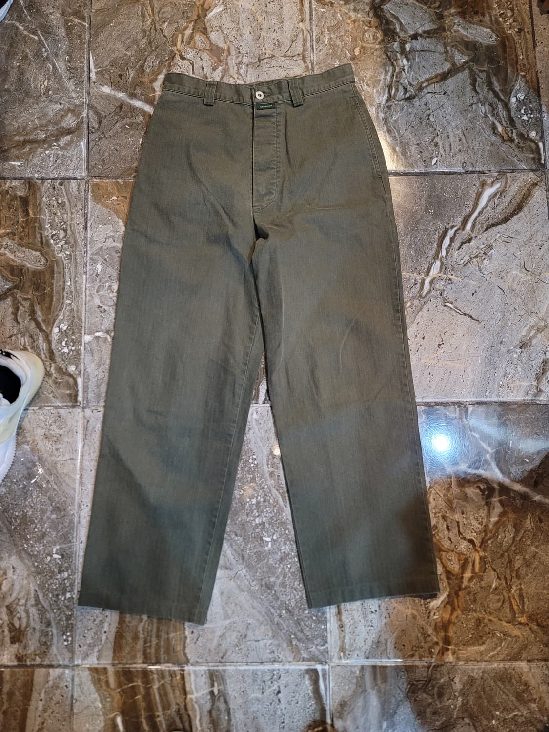 나이젤카본 헤링본 와이드 팬츠(올리브) 상품이미지1