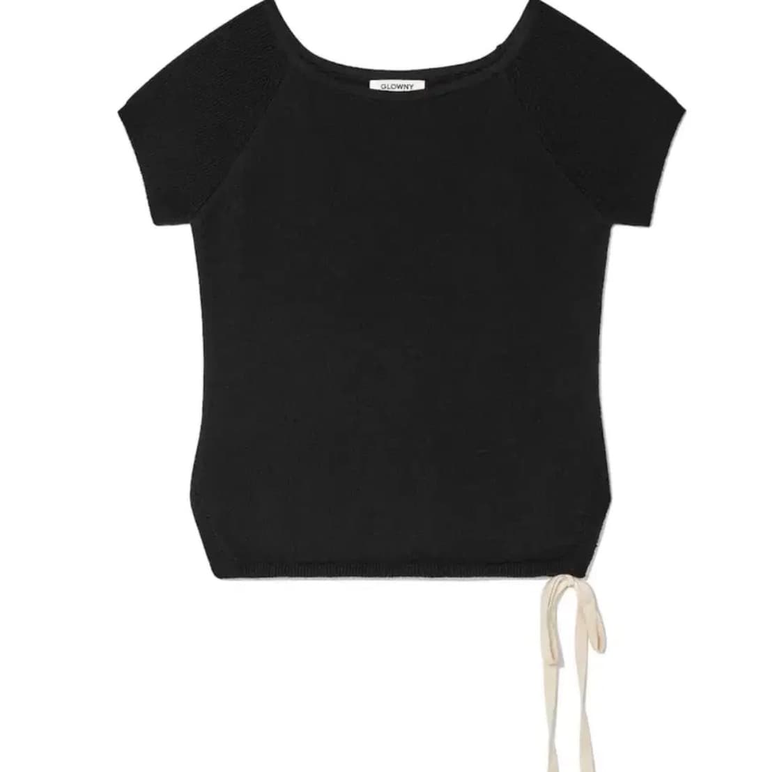 글로니 보우 슬릿 반팔니트 블랙 상품이미지2
