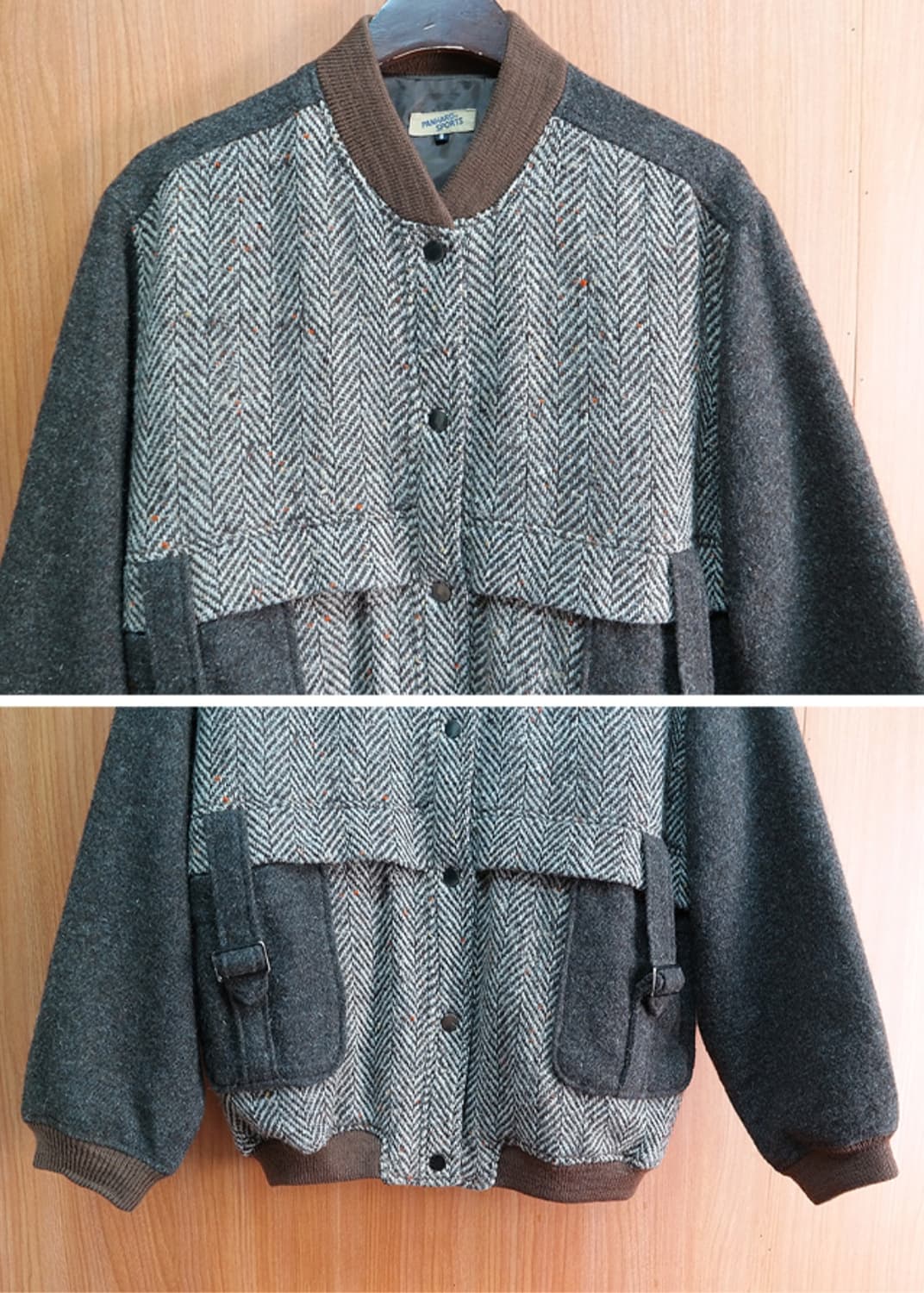 80-90s 울80% 빈티지 헤링본 자켓 우먼프리 상품이미지2