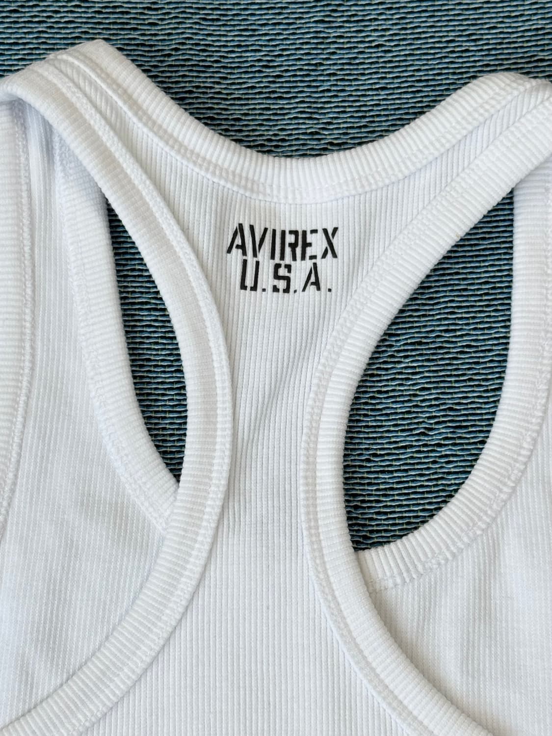 AVIREX 아비렉스 데일리 로고 립 망고 나시 화이트 상품이미지4