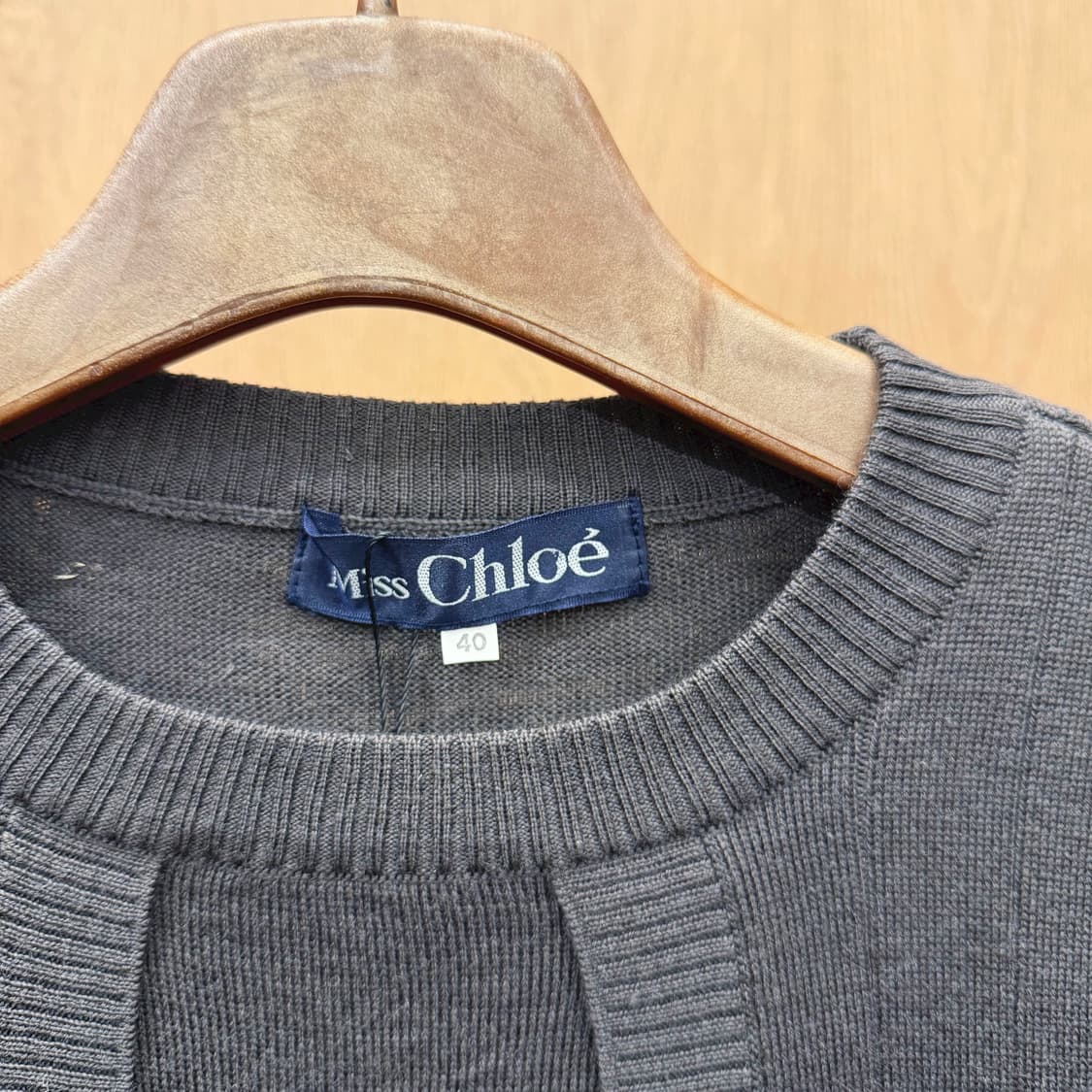 끌로에 골지 울 니트 허리 밴딩 세로 골지 패널 디테일 레귤러핏 브라운 상품이미지6