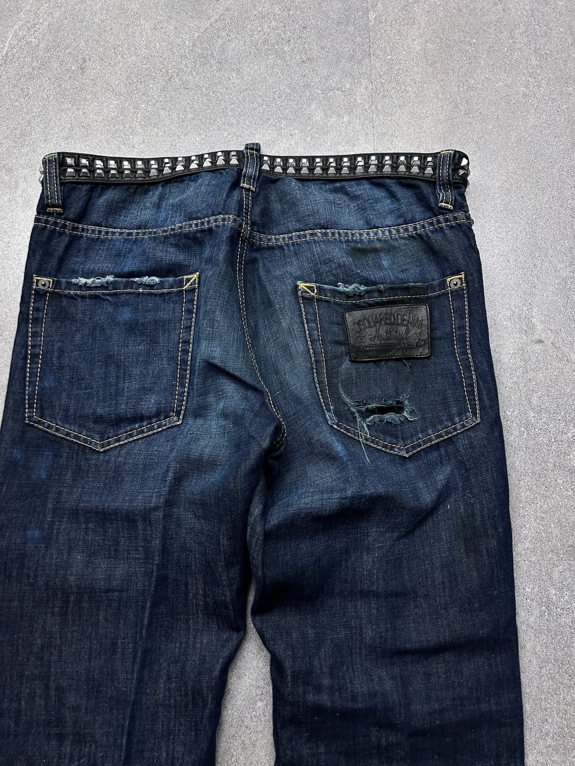 디스퀘어드 12ss 스터드 레더 벨트 데님 팬츠 상품이미지9