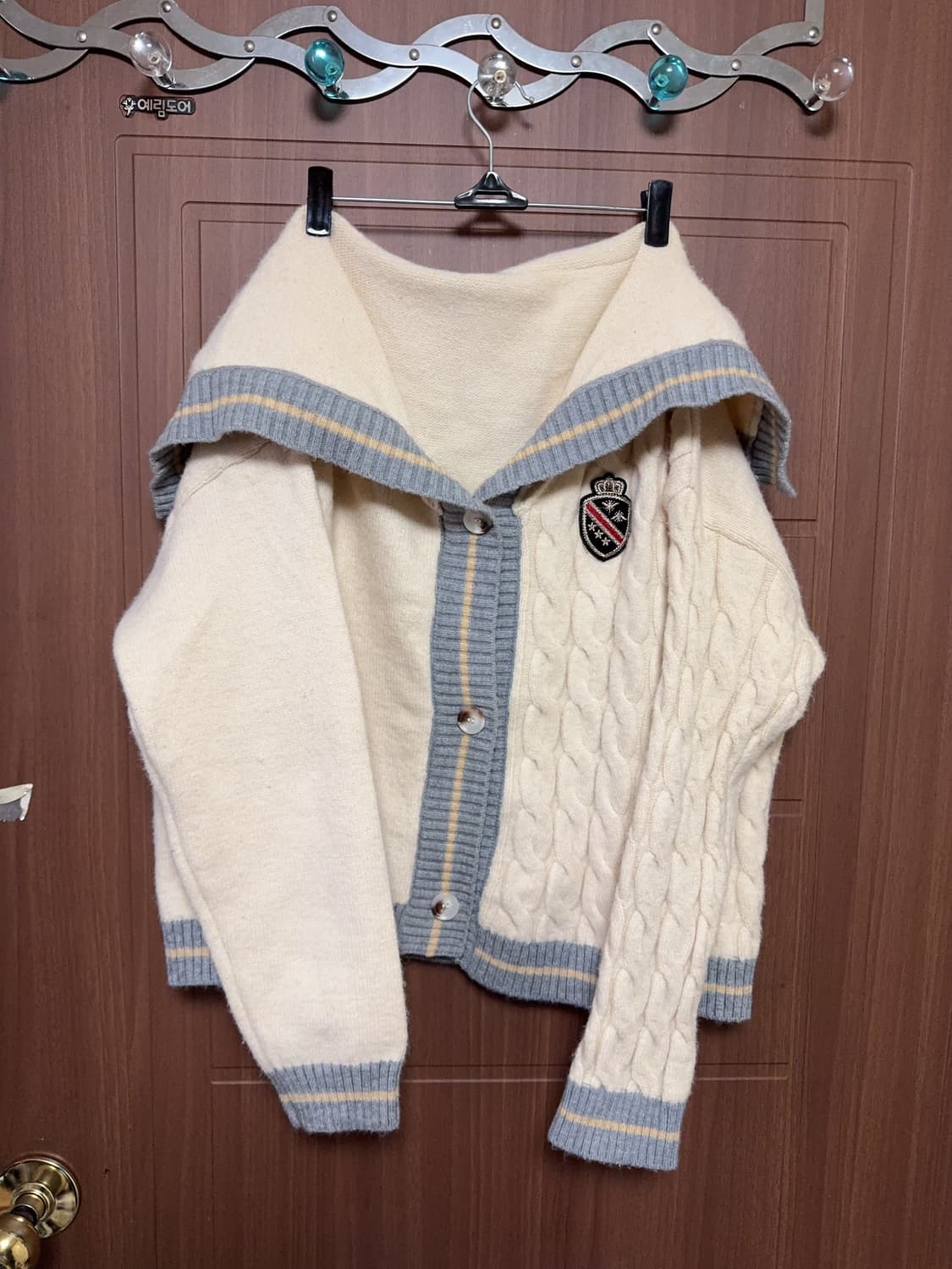 에이블리 무신사 지그재그 모리걸 빈티지 꽈배기 세일러 가디건 상품이미지2