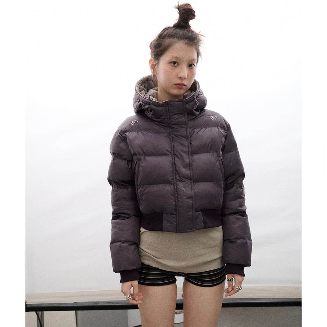 테스트 매커니즘 Achinara 숏패딩 퍼플 상품이미지1