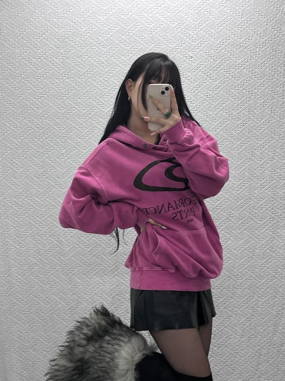 트래블 Y2K 레트로 마젠타 핑크 후드티 M C09067 상품이미지1