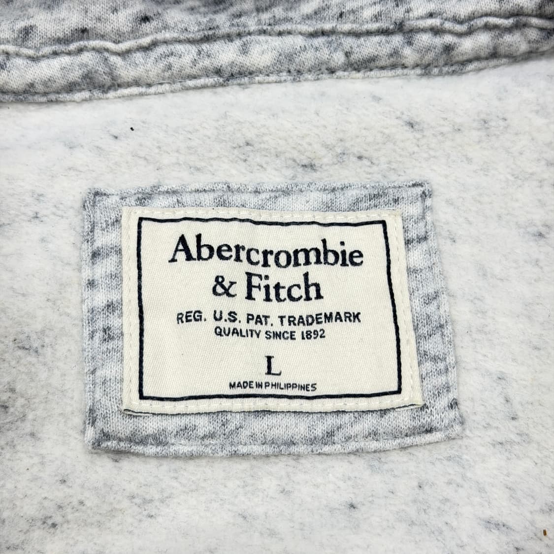 아베크롬비 빈티지 Y2K 스펠로고 기모 쥐색 그레이 후드집업 자켓 L 상품이미지3