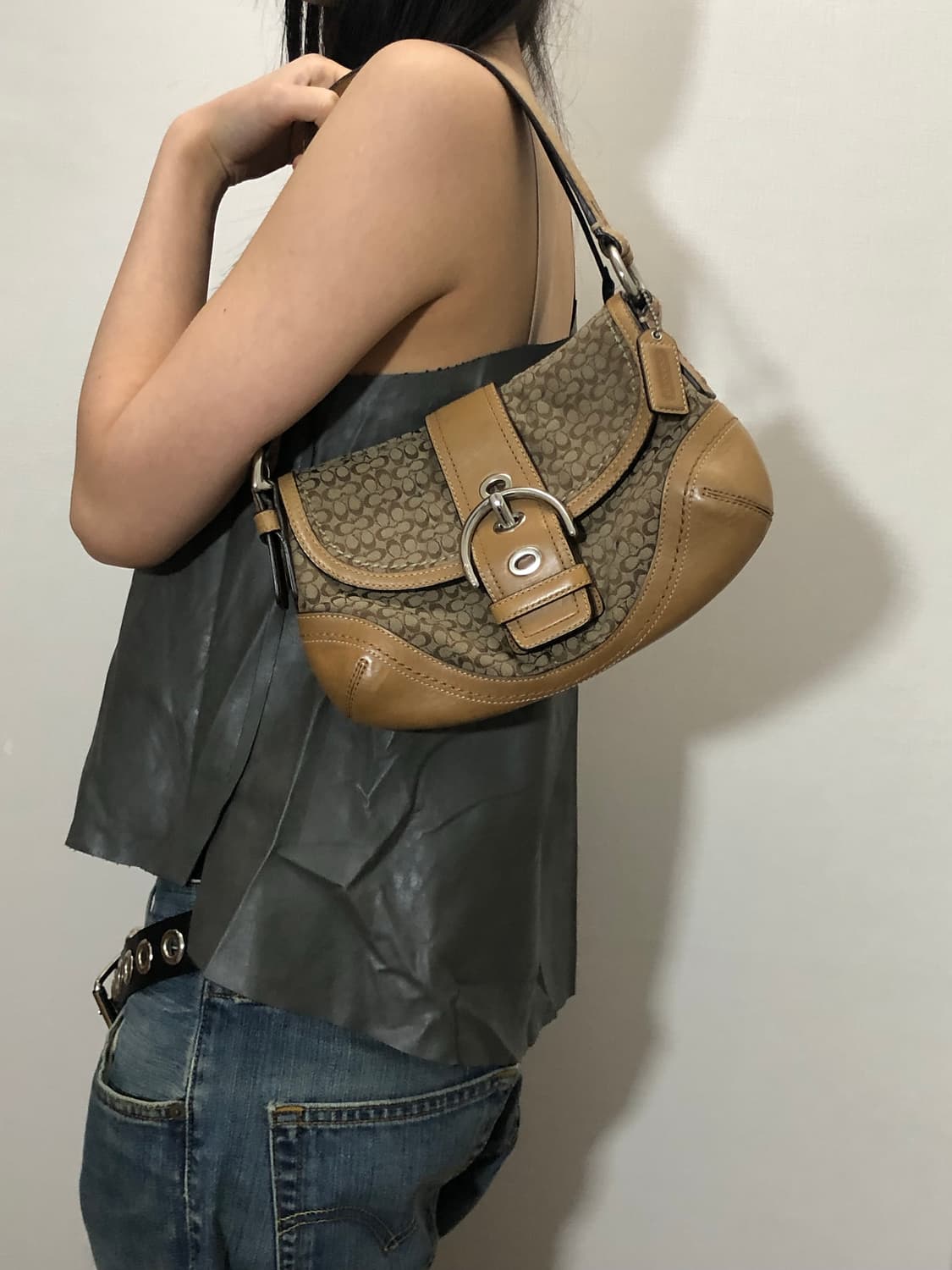 빈티지 코치 브라운 숄더백 상품이미지1