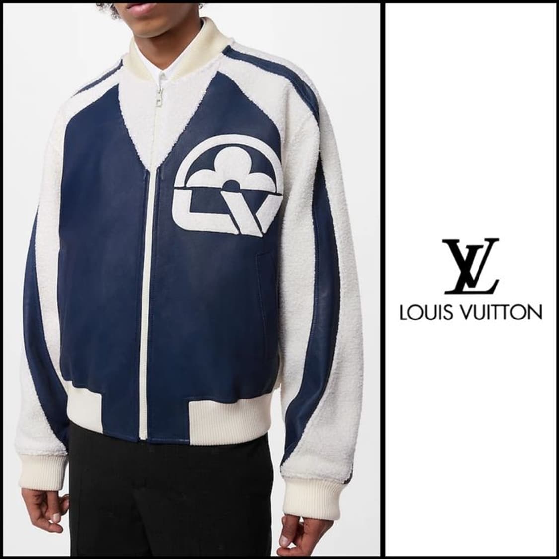 (S+ / 50) / 루이비통 플라워 믹스 레더 테디 바시티 블루종 상품이미지9