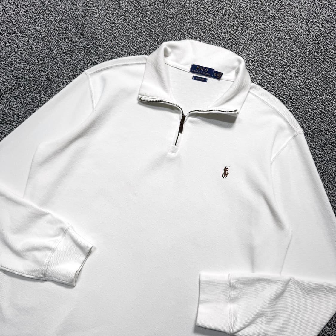 Name : 폴로 랄프로렌 시그니처로고 화이트컬러 반집업 맨투맨 :) 상품이미지2