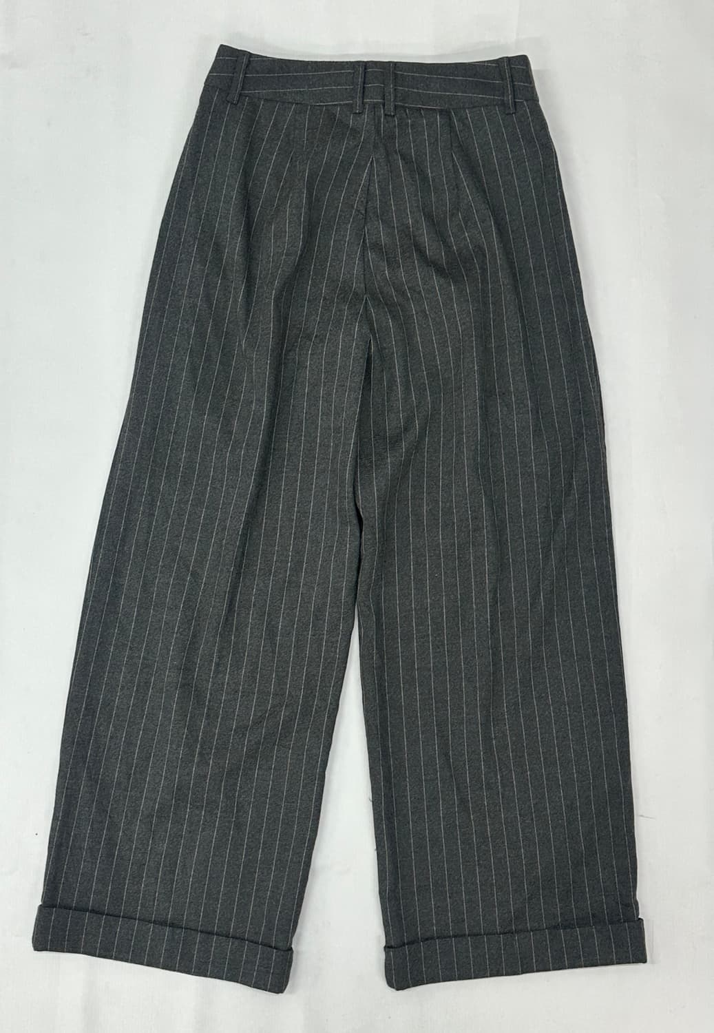 재팬 GU 스트라이프 롤업 핀터깔 핀턱 와이드 팬츠 슬랙스 정장바지 상품이미지3