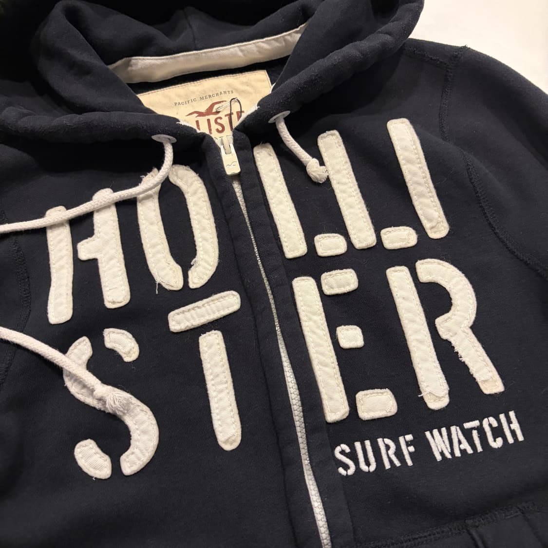 [S] 홀리스터 빅로고 스웻 후드집업 블랙 D838 상품이미지4