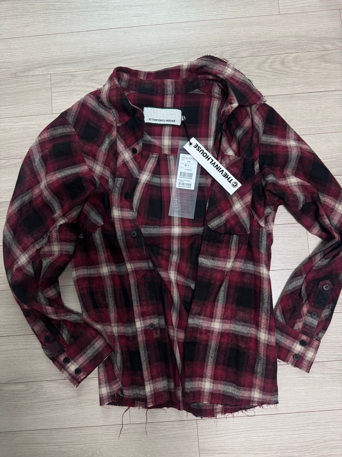 더바이닐하우스 레드 체크 셔츠 상품이미지2