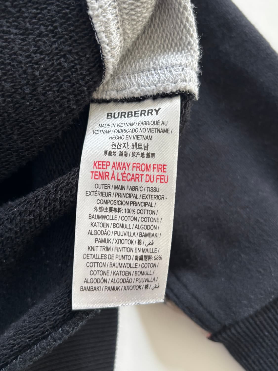 Burberry 버버리 블랙 체크 코튼 후디 상품이미지8