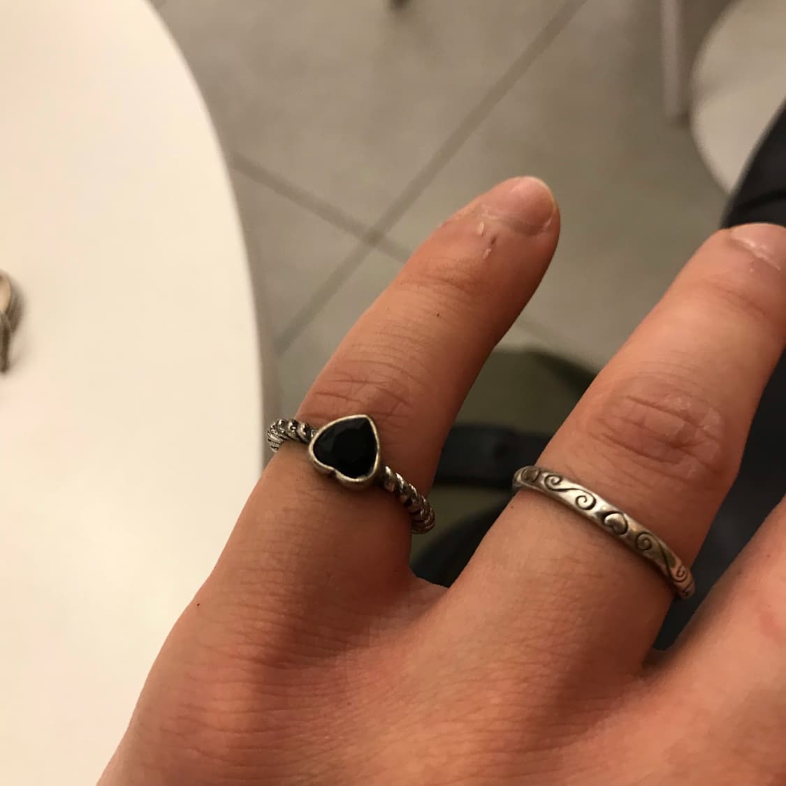 카렌실버 925 하트 패턴 씬 링 상품이미지4