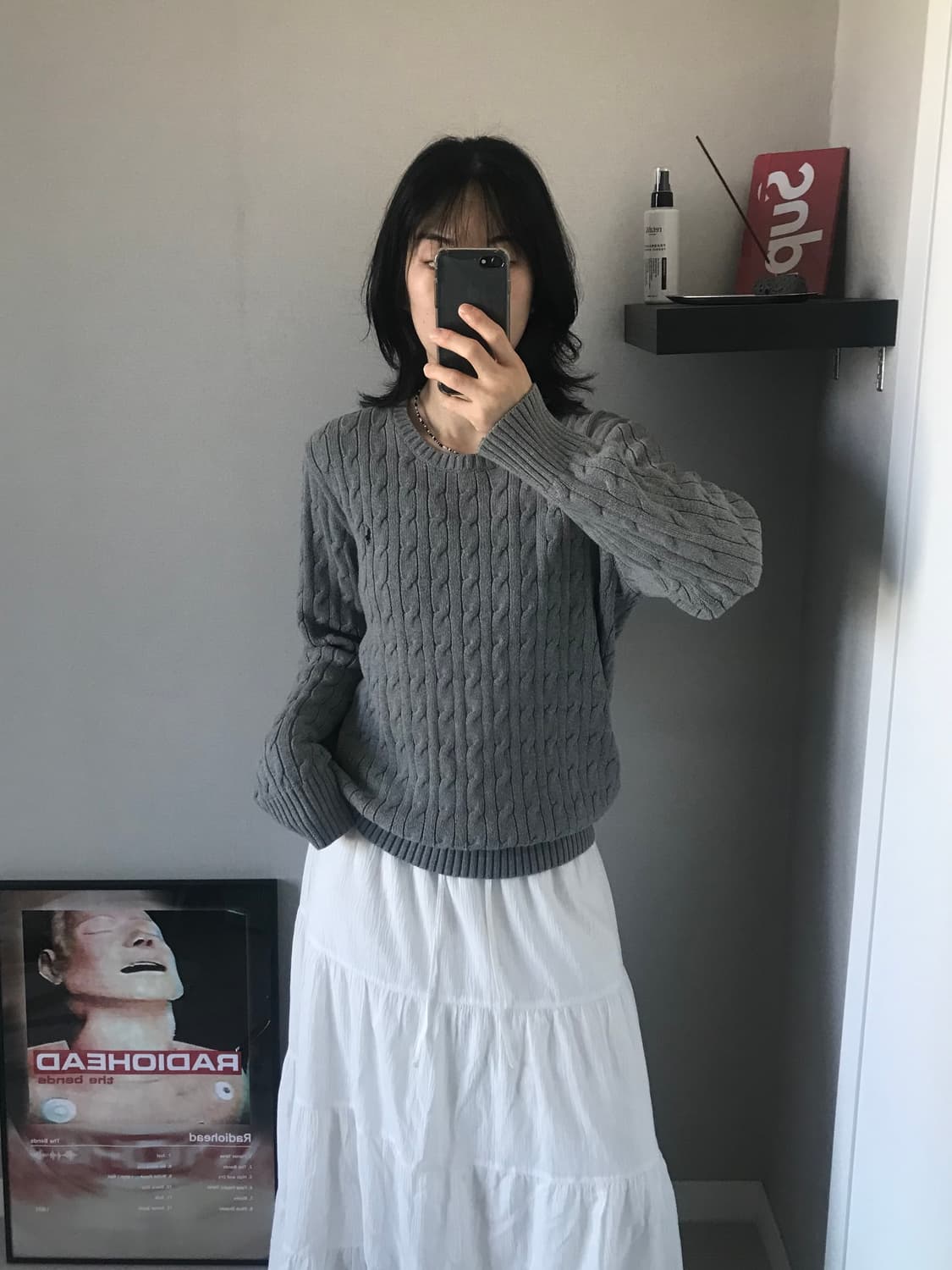 폴로 랄프로렌 신형택 포니로고 케이블 라운드 니트 그레이 상품이미지3