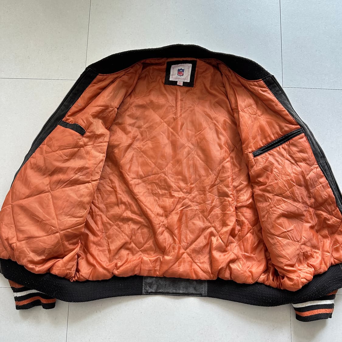 NFL 브라운스 G-III 리얼레더 바시티 자켓 XL 상품이미지6