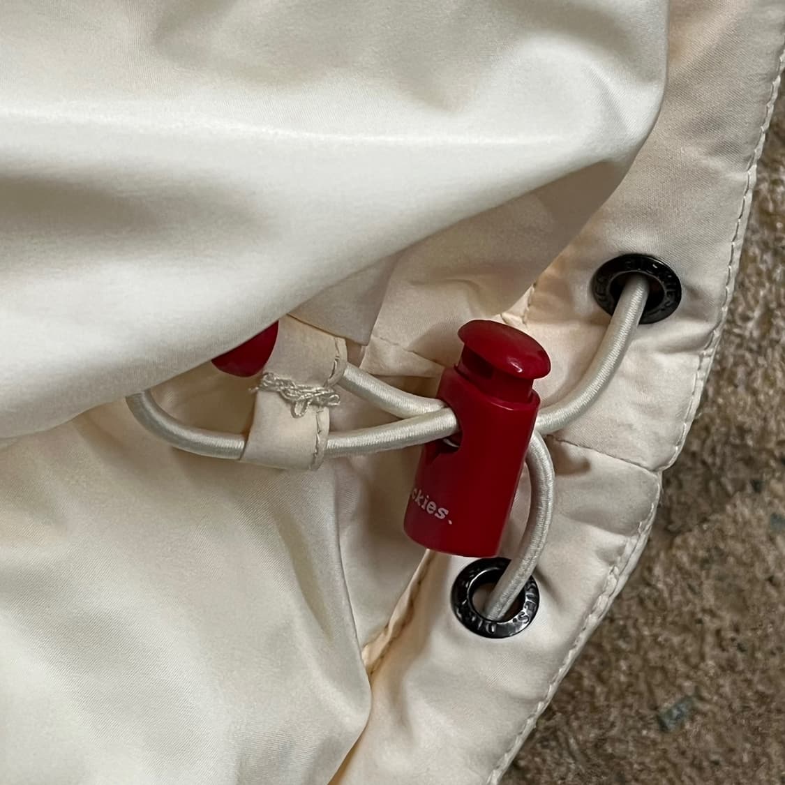 디키즈 화이트 크림 코듀로이 골지 카라 패딩 조끼  상품이미지7