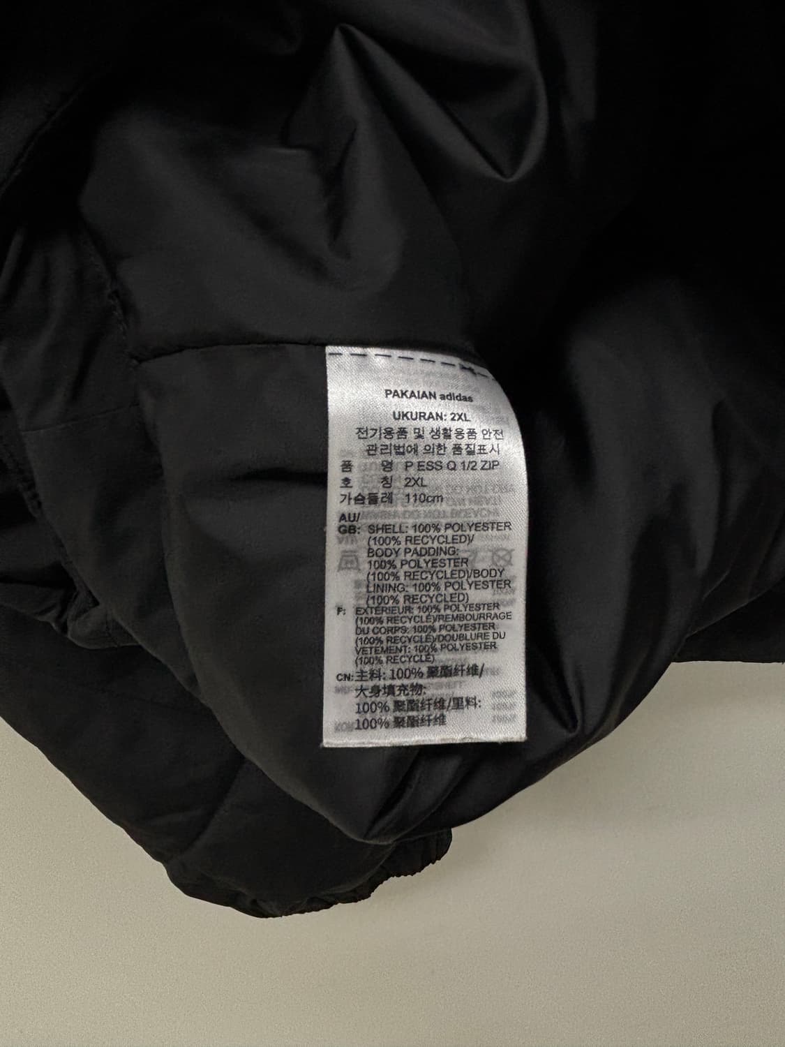 아디다스 누빔 아노락 블랙 2XL [50924]  상품이미지4