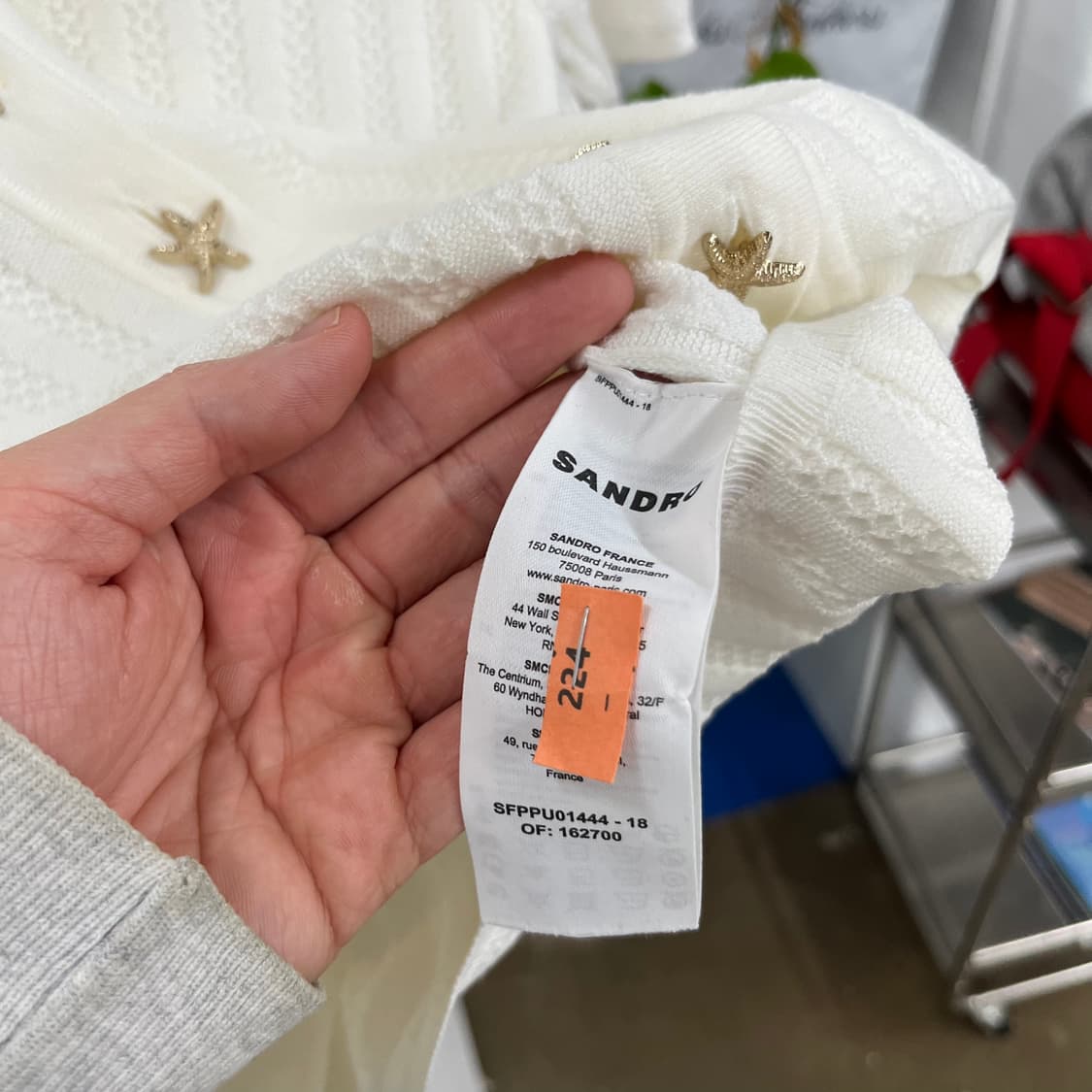 산드로 브이넥 반팔 가디건 2 상품이미지5