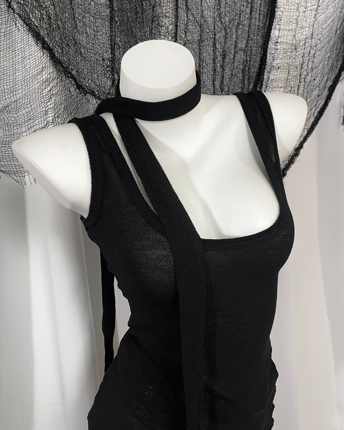 black sleeveless muffler set 상품이미지4