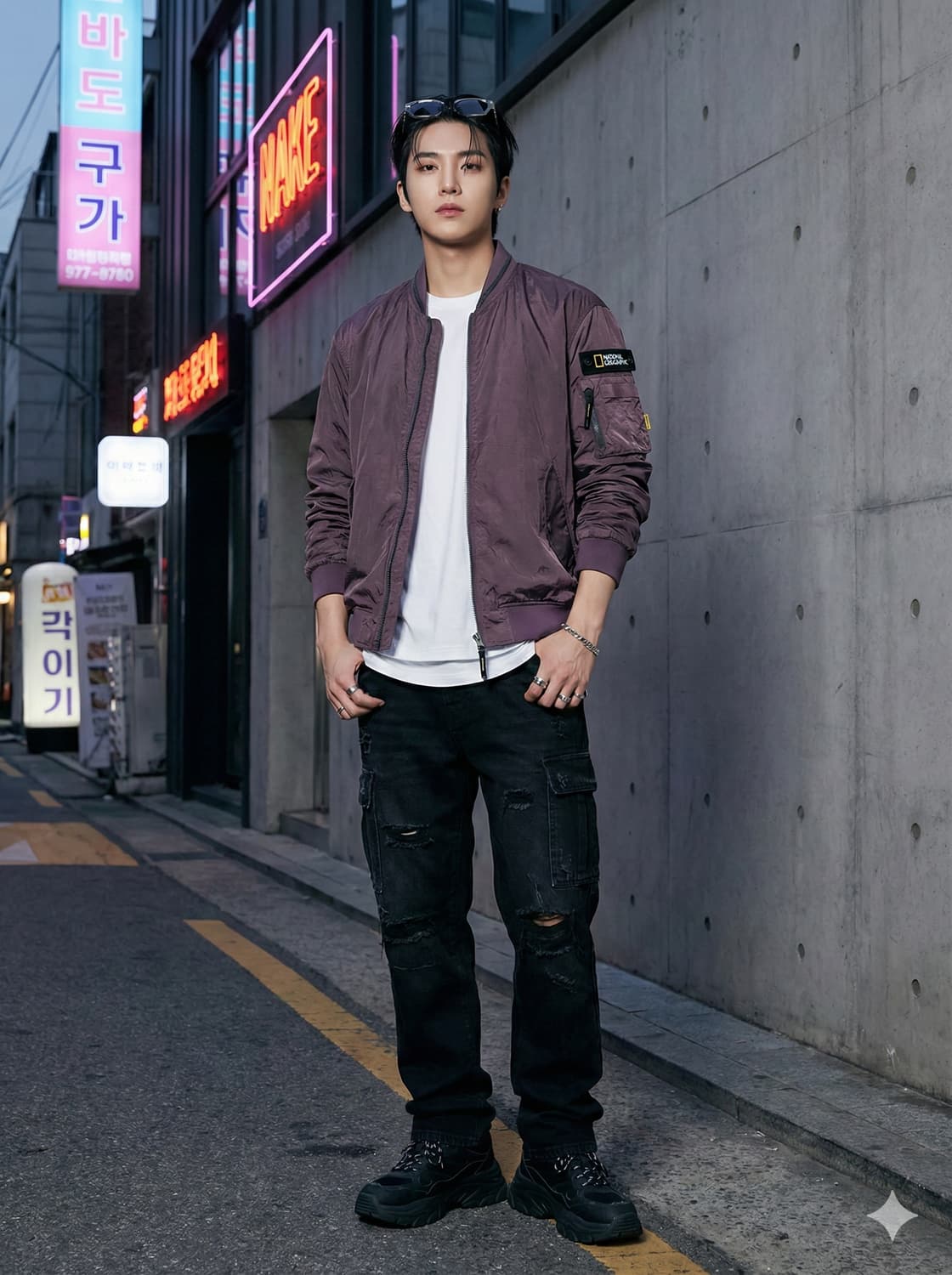 내셔널지오그래픽 더스티 로즈 MA-1 블루종 상품이미지1