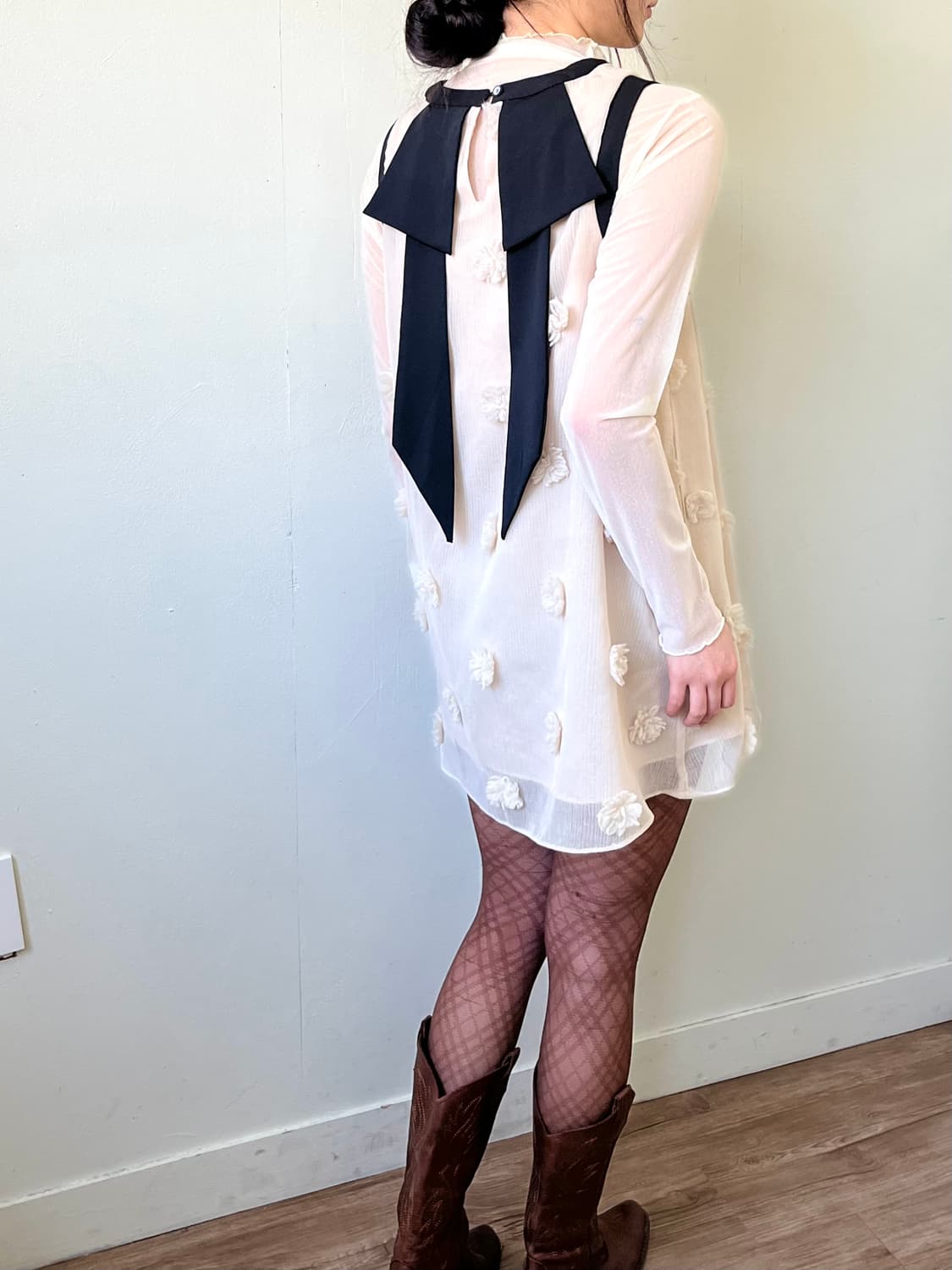 GGWOMEN 도트 플라워 원피스 상품이미지6