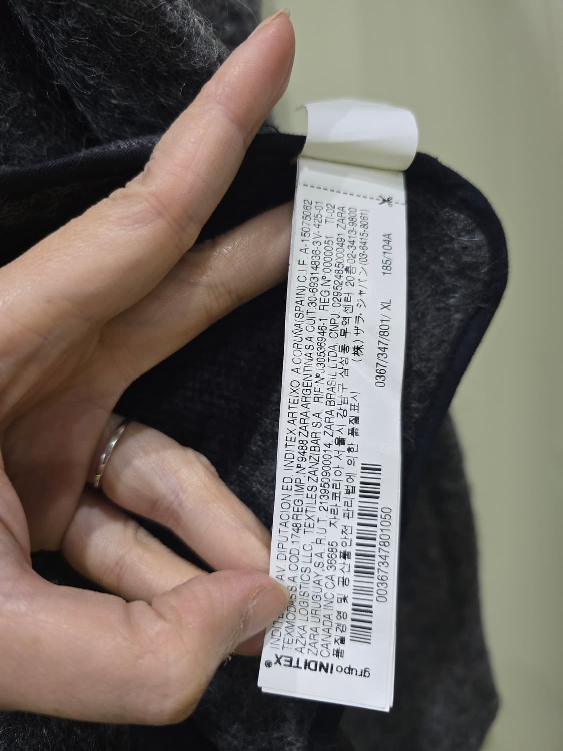 자라 남성 울 더블 버튼 회색 코트 상품이미지6