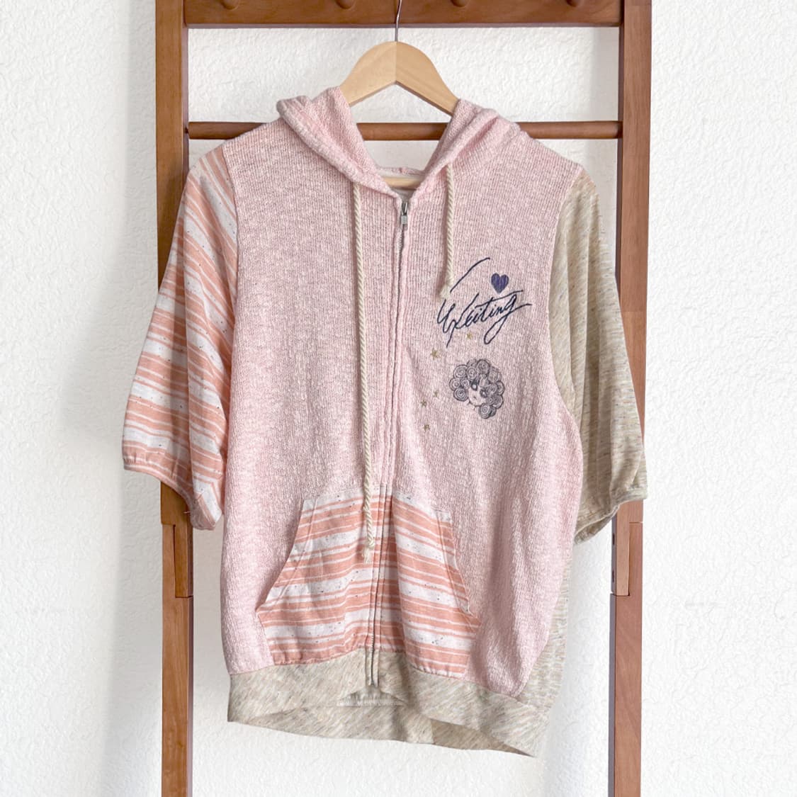 [SCOLAR] 파스텔 믹스 패치워크 후드 집업 상품이미지3