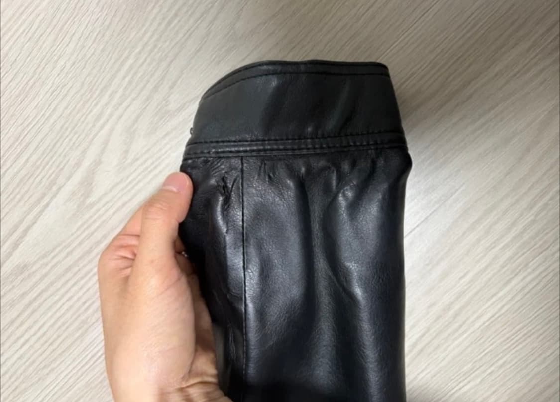 로파이 비건 레더 오버핏 싱글 자켓 블랙 상품이미지8