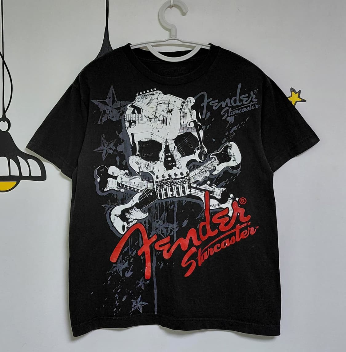 [M] Fender Starcaster 빈티지 스컬 그래픽 티셔츠 상품이미지2