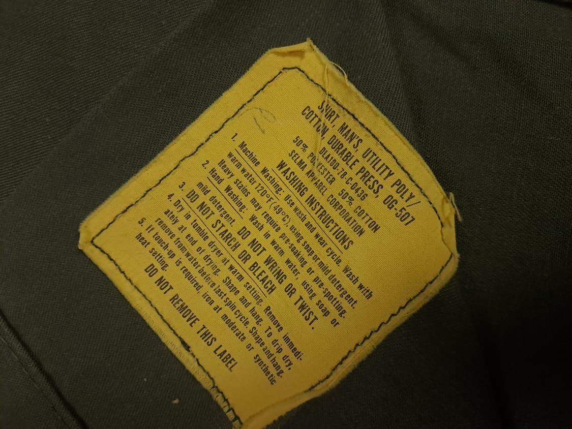 오리지날 미군 70's OG-507 셔츠 상품이미지5