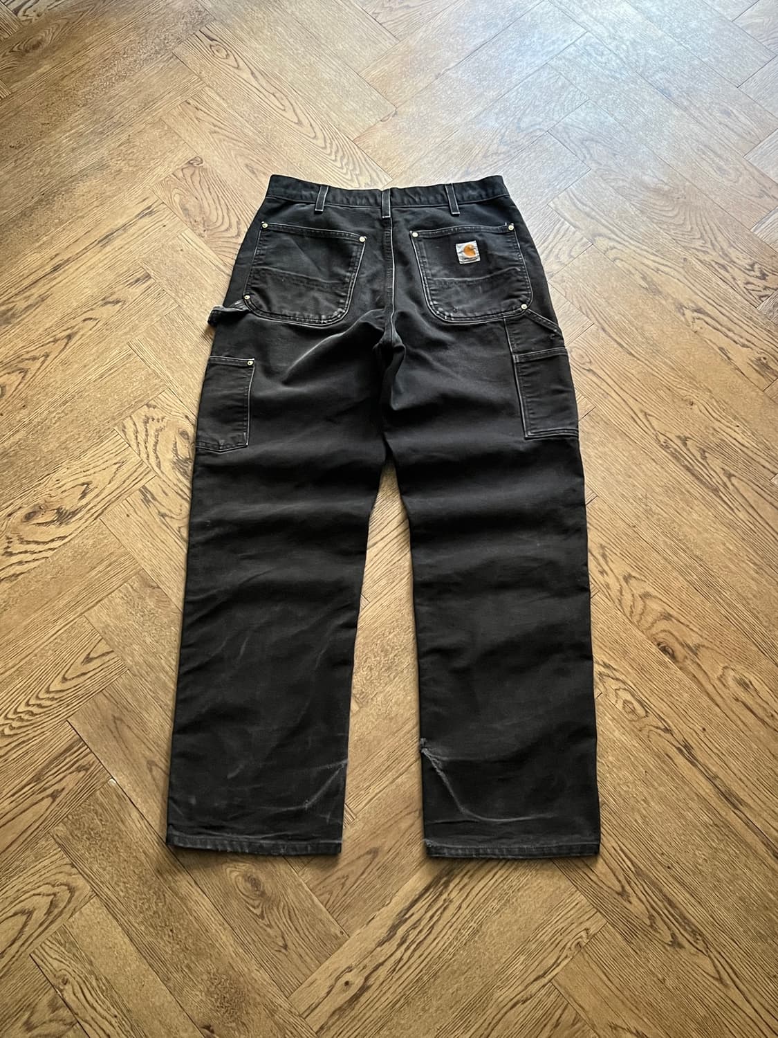 [32]칼하트 Made in USA 더티 데미지드 블랙 더블니 워크 팬츠 상품이미지2