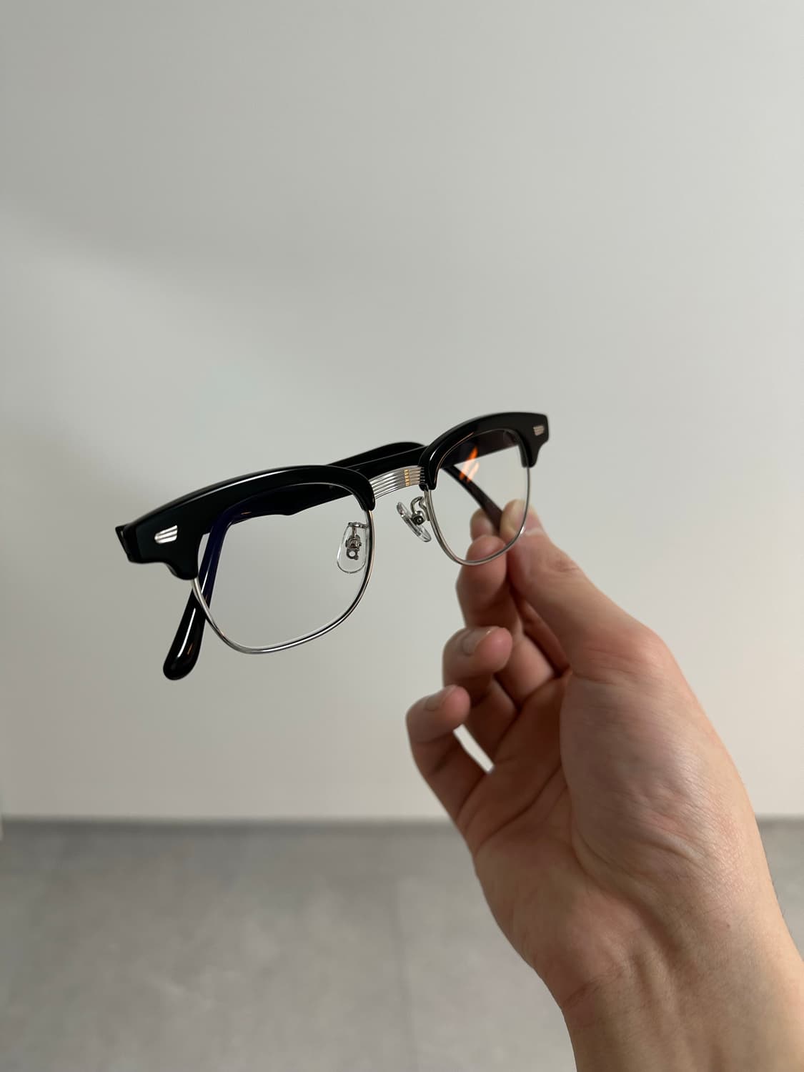 백산안경 린디브로우 블랙/실버 하금테 상품이미지5