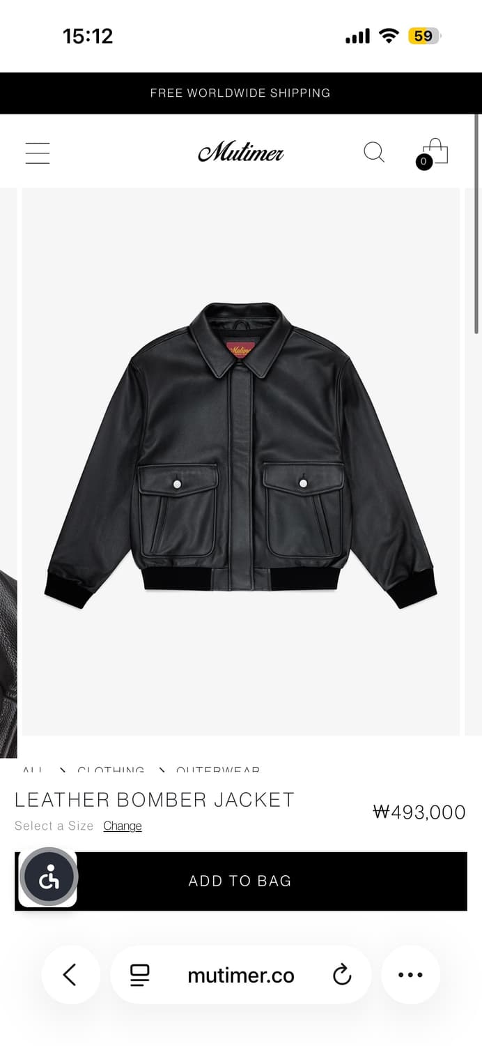 뮤티머 mutimer 레더 봄버 자켓 상품이미지1