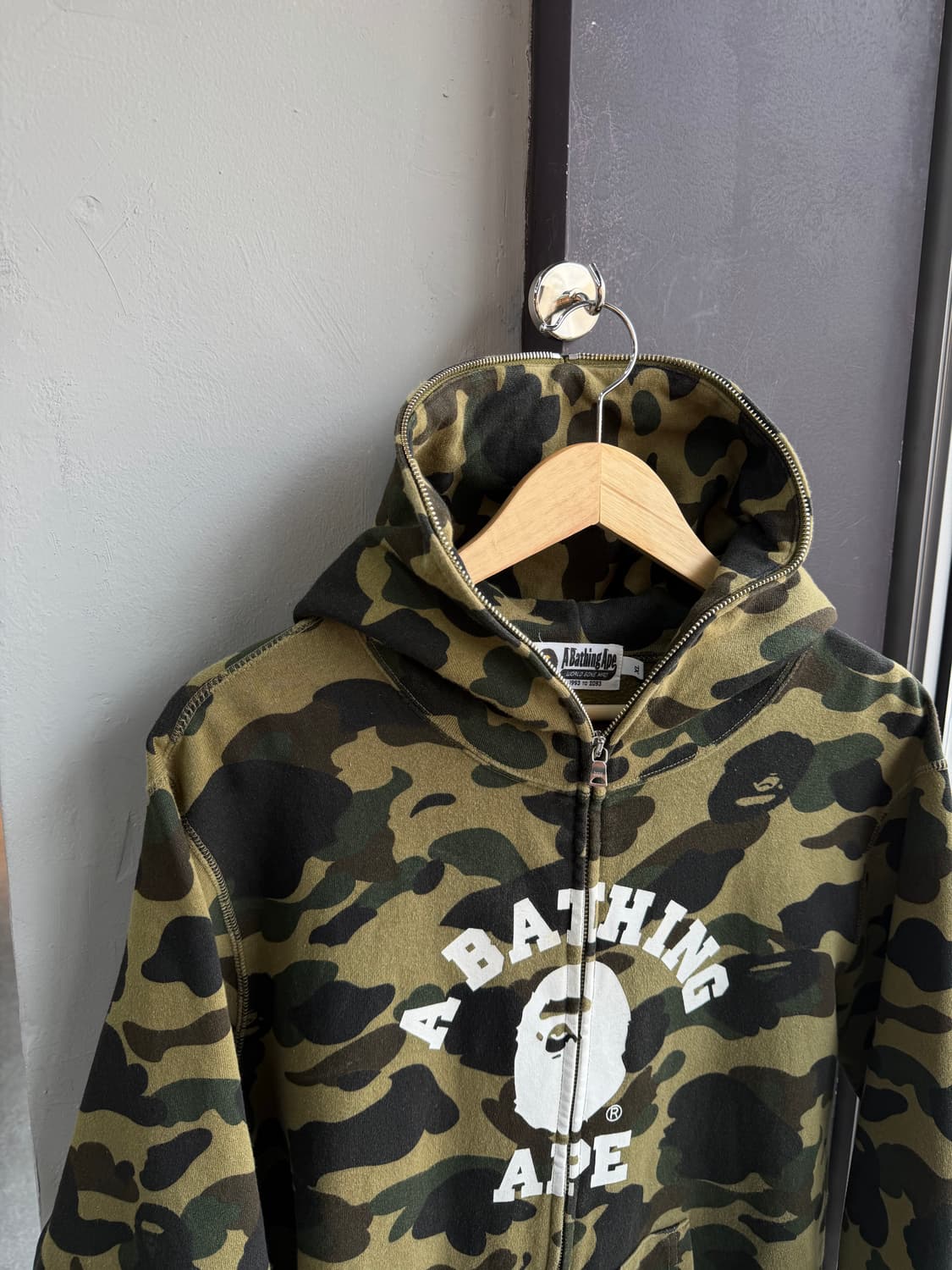 XL/ 베이프 컬리지 녹계 카모 후드집업 상품이미지4
